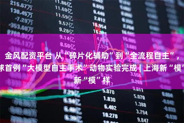 金风配资平台 从“碎片化辅助”到“全流程自主”，全球首例“大模型自主手术”动物实验完成 | 上海新“模”样